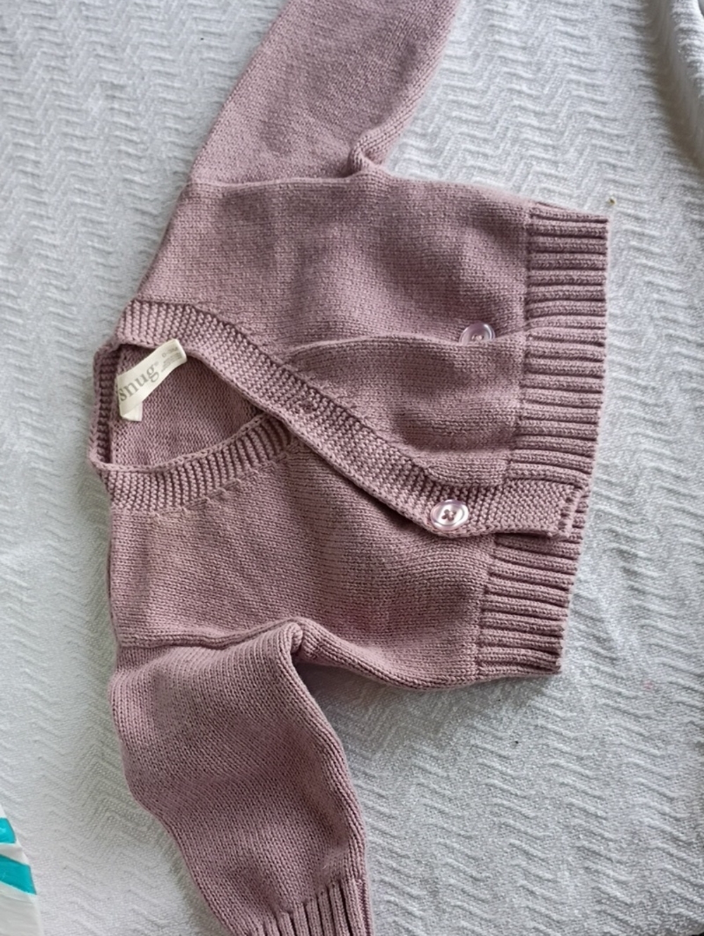 Folk Baby Cardigan in Dusty Mauve